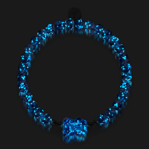 Tanzanite | .925 Sterling Silver | Firefly Glass Deluxe Bear Bracelet